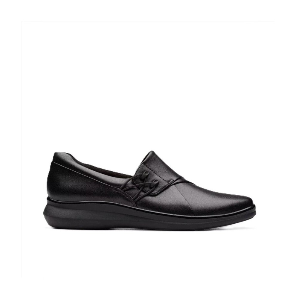 Clarks Women's Lynell Slip Black Leather 82971
